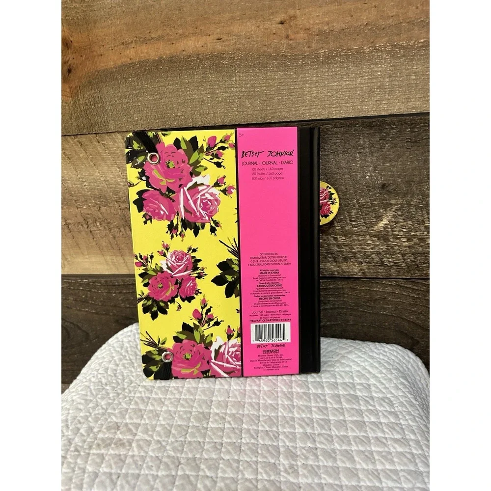 Betsey Johnson XOX Roses Journal Hardback Book Lined Blank 8-1/4